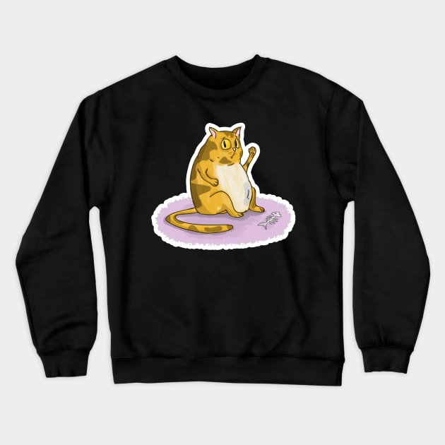 Cute fat cat Crewneck Sweatshirt by The_shire_hobbit